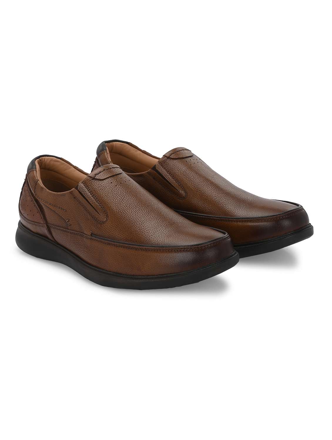 men brown slip on formal shoes - 21986883 -  Standard Image - 1