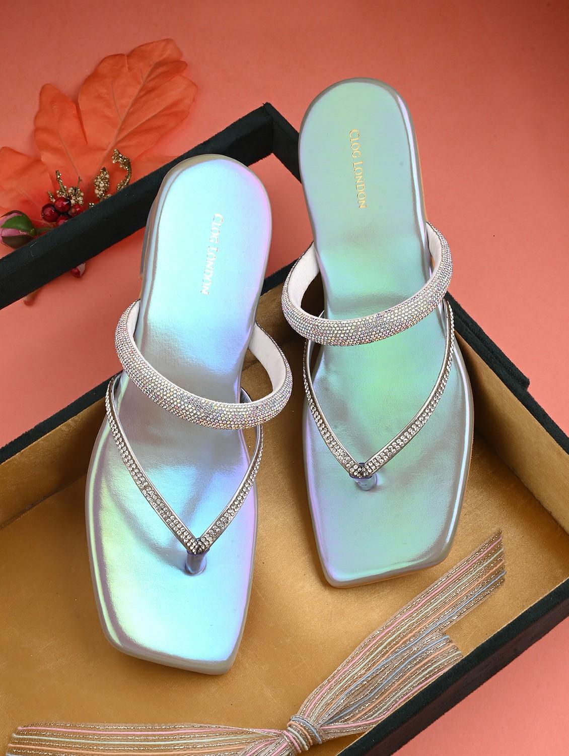 women embellished slip on block heel sandal - 21986891 -  Zoom Image - 0
