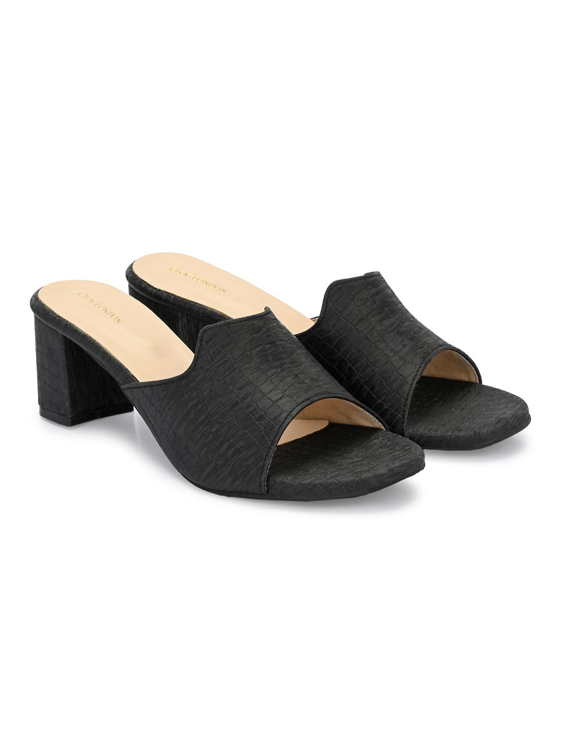 women black slip on block heels - 21986895 -  Standard Image - 1