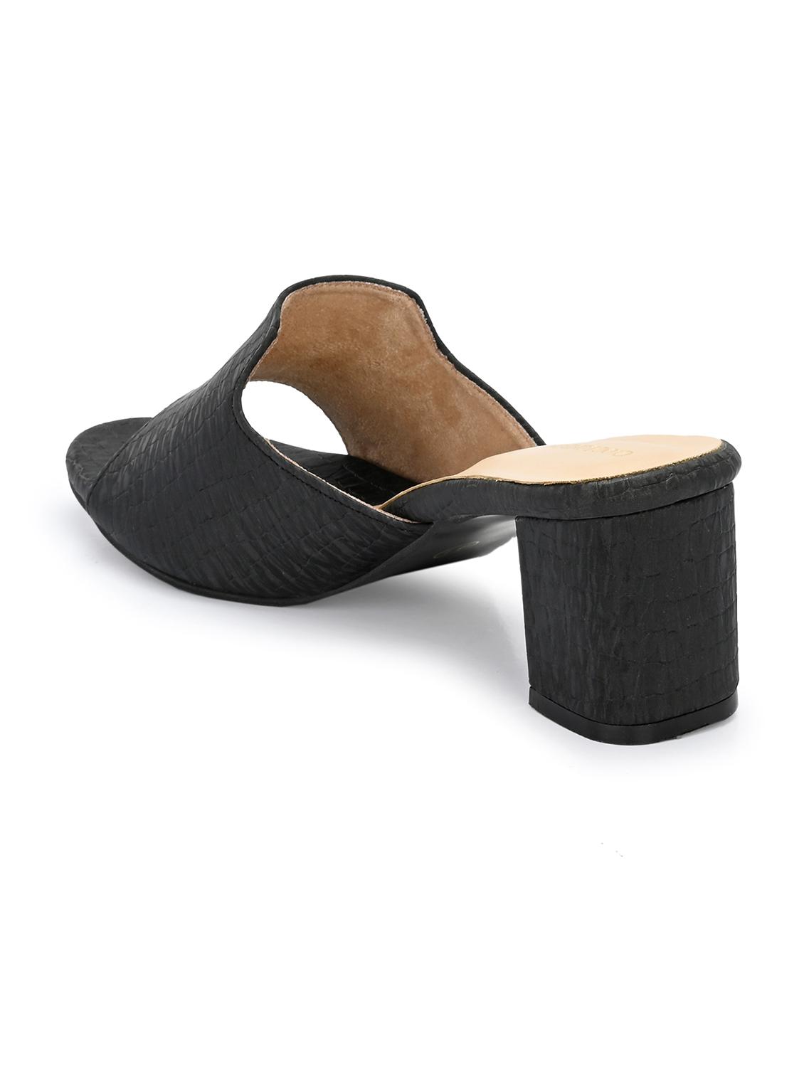 women black slip on block heels - 21986895 - Standard Image - 4