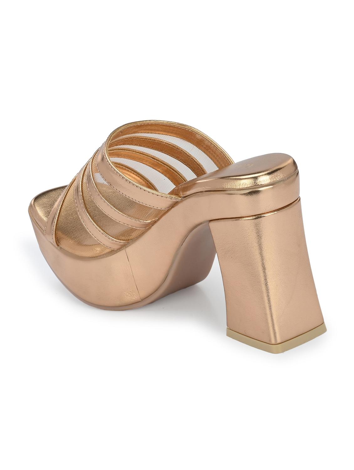 women copper slip on block heels - 21986901 - Standard Image - 4