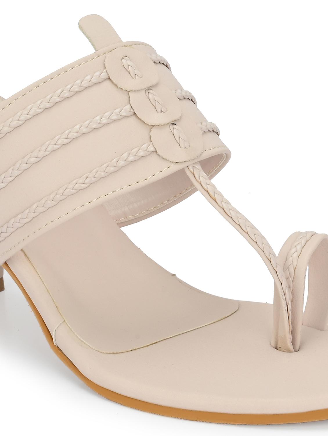 women off white one toe block heel sandal - 21986904 - Standard Image - 6