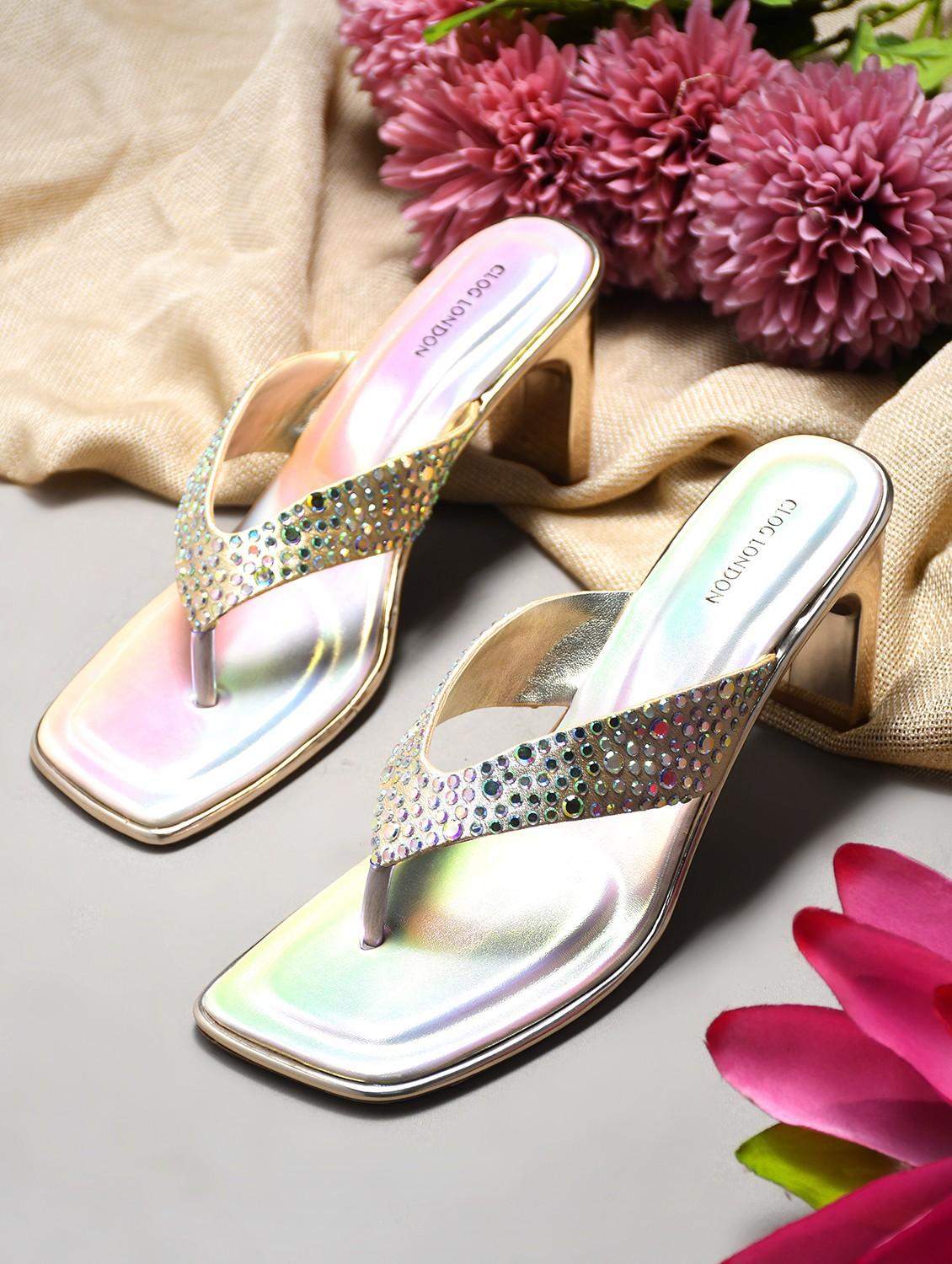 women embellished cream slip on sandal - 21986906 -  Zoom Image - 0