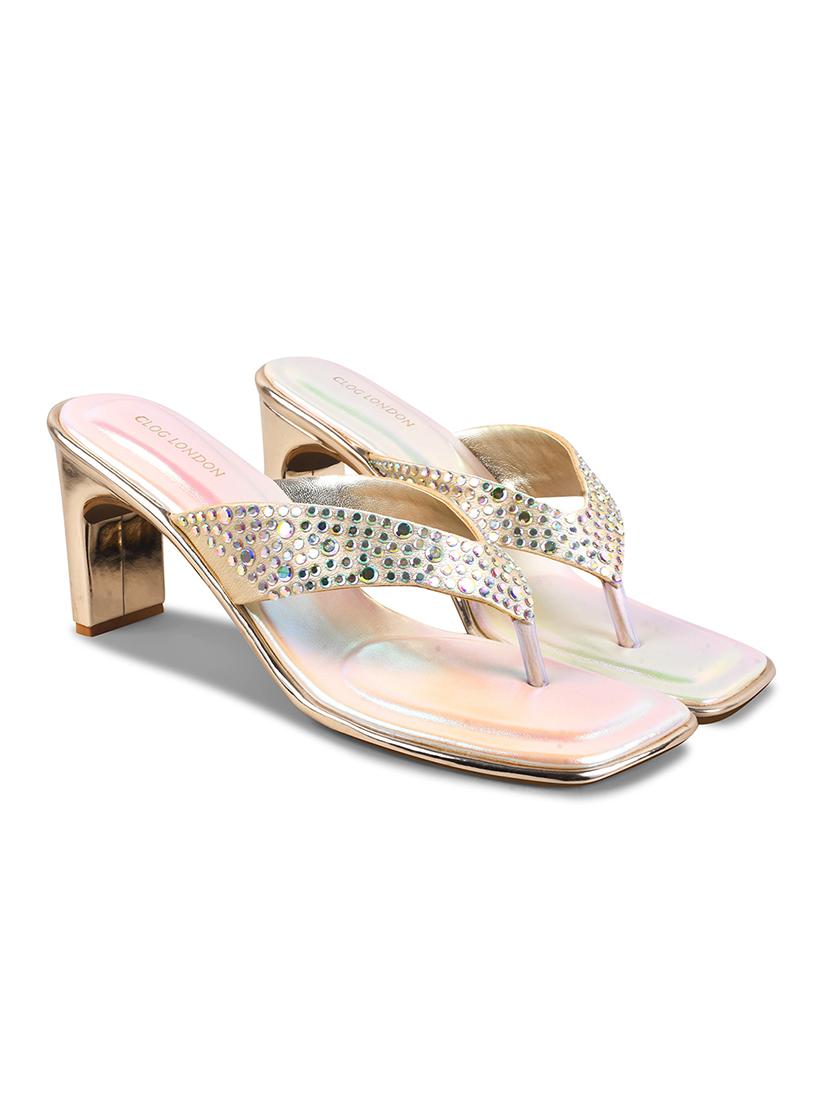 women embellished cream slip on sandal - 21986906 -  Standard Image - 1