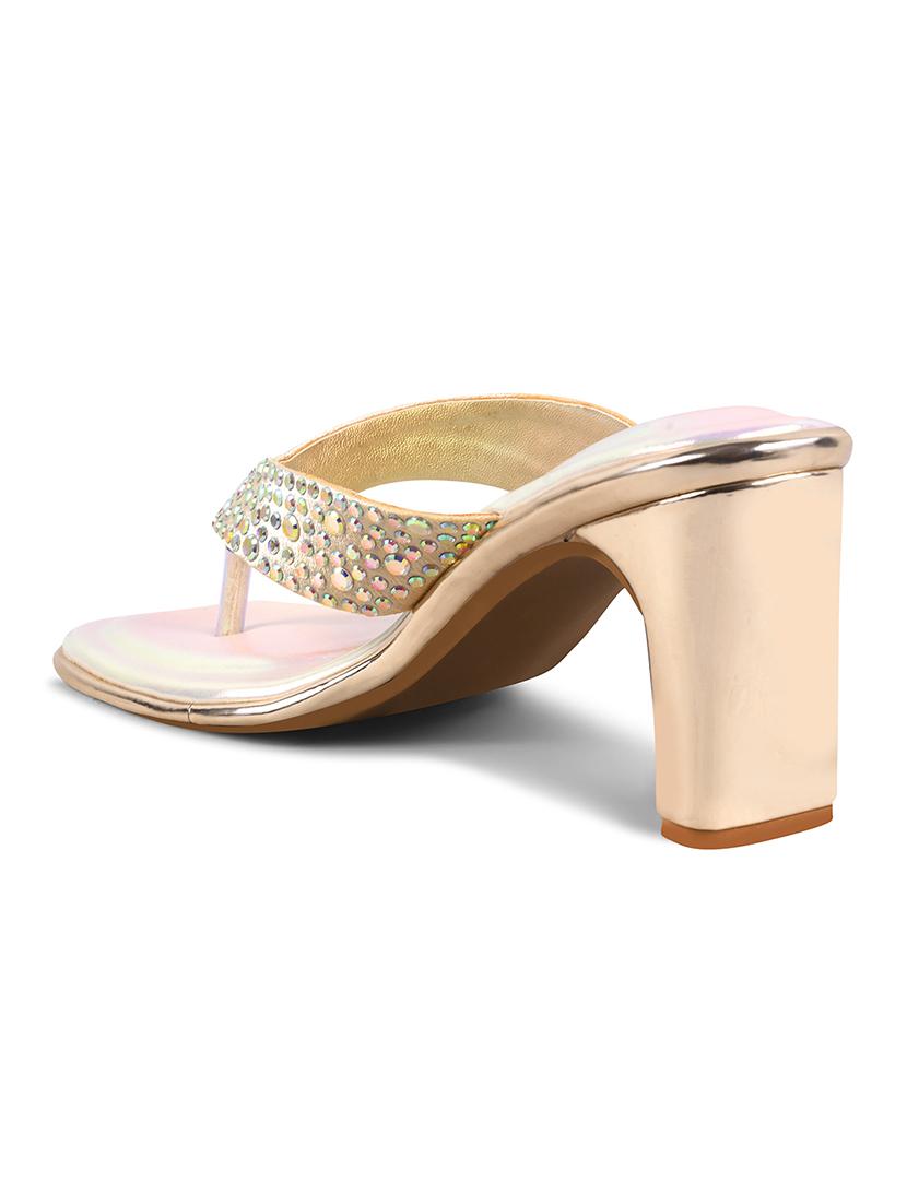 women embellished cream slip on sandal - 21986906 - Standard Image - 4