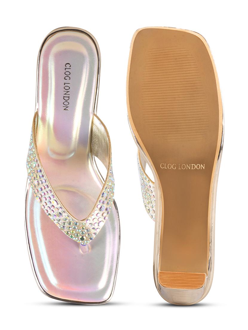 women embellished cream slip on sandal - 21986906 - Standard Image - 6