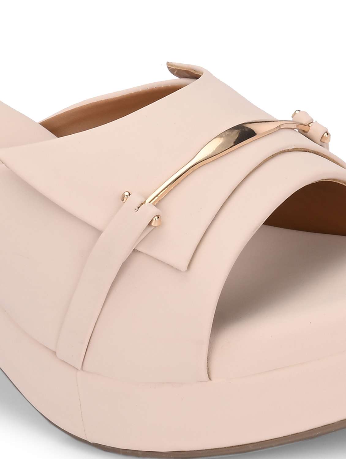 women cream slip on block heels - 21986910 -  Standard Image - 6