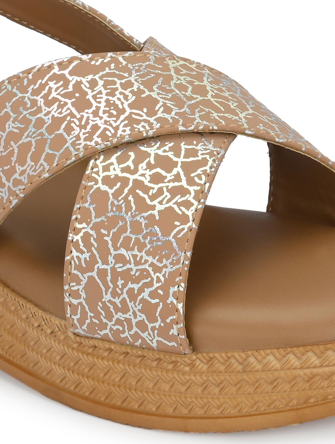 women beige back strap wedge - 21986912 - Standard Image - 6