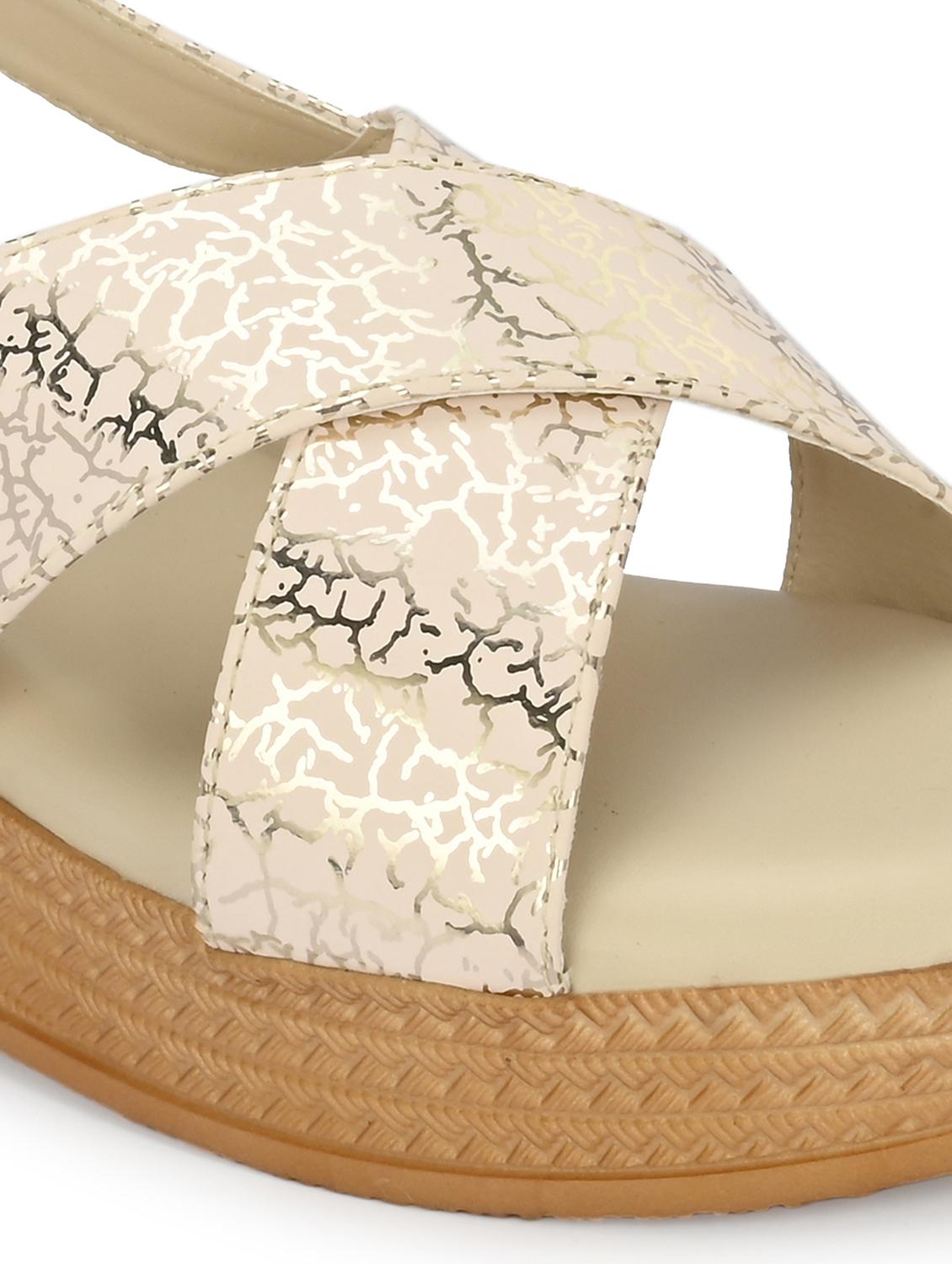 women cream bak strap wedge - 21986913 - Standard Image - 6