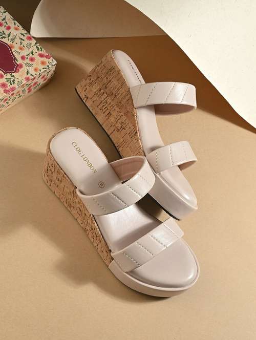 women off white slip on platform wedge - 21986914 -  Standard Image - 0