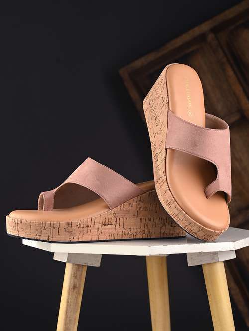 women peach one toe wedge - 21986915 -  Standard Image - 0