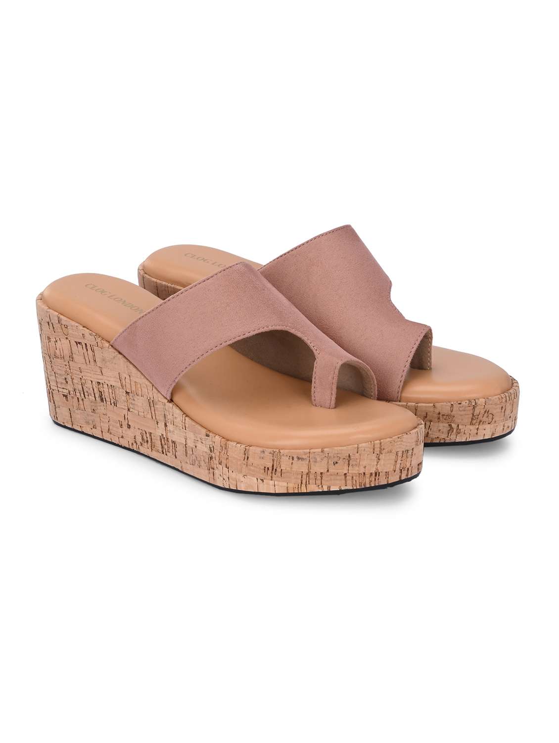 women peach one toe wedge - 21986915 -  Standard Image - 1