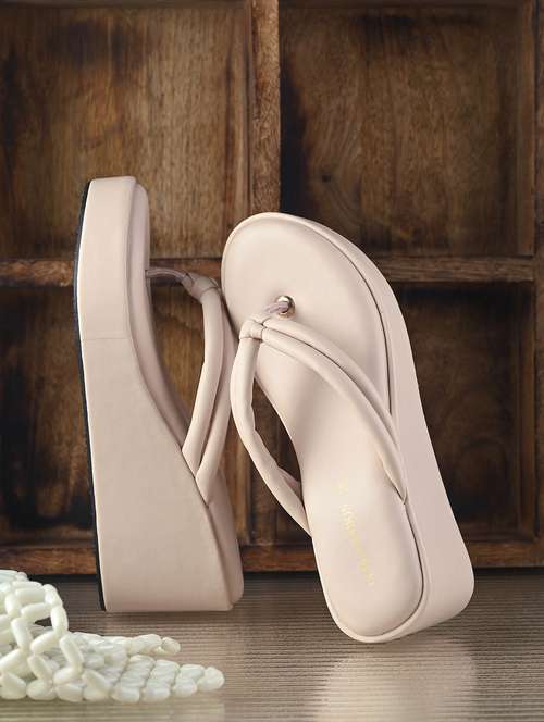 women cream slip on wedge - 21986916 -  Standard Image - 0