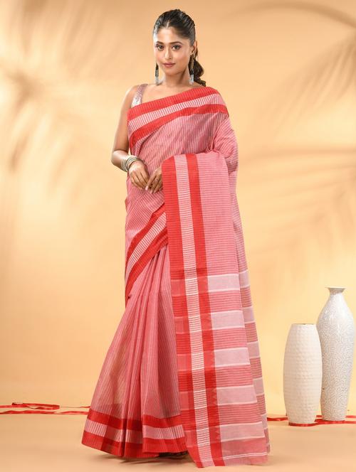 women striped tant saree - 21986924 -  Standard Image - 0