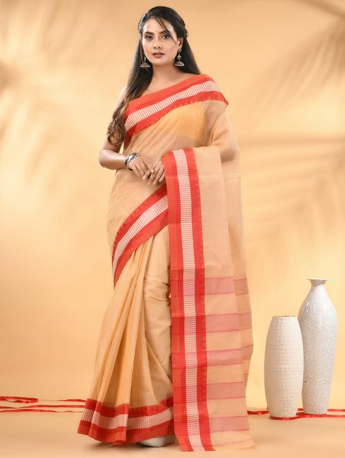 women striped tant saree - 21986925 - Standard Image - 0