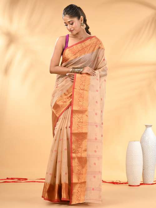 women self design tant saree - 21986936 -  Standard Image - 0
