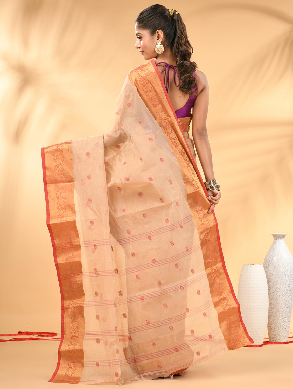 women self design tant saree - 21986936 -  Standard Image - 1