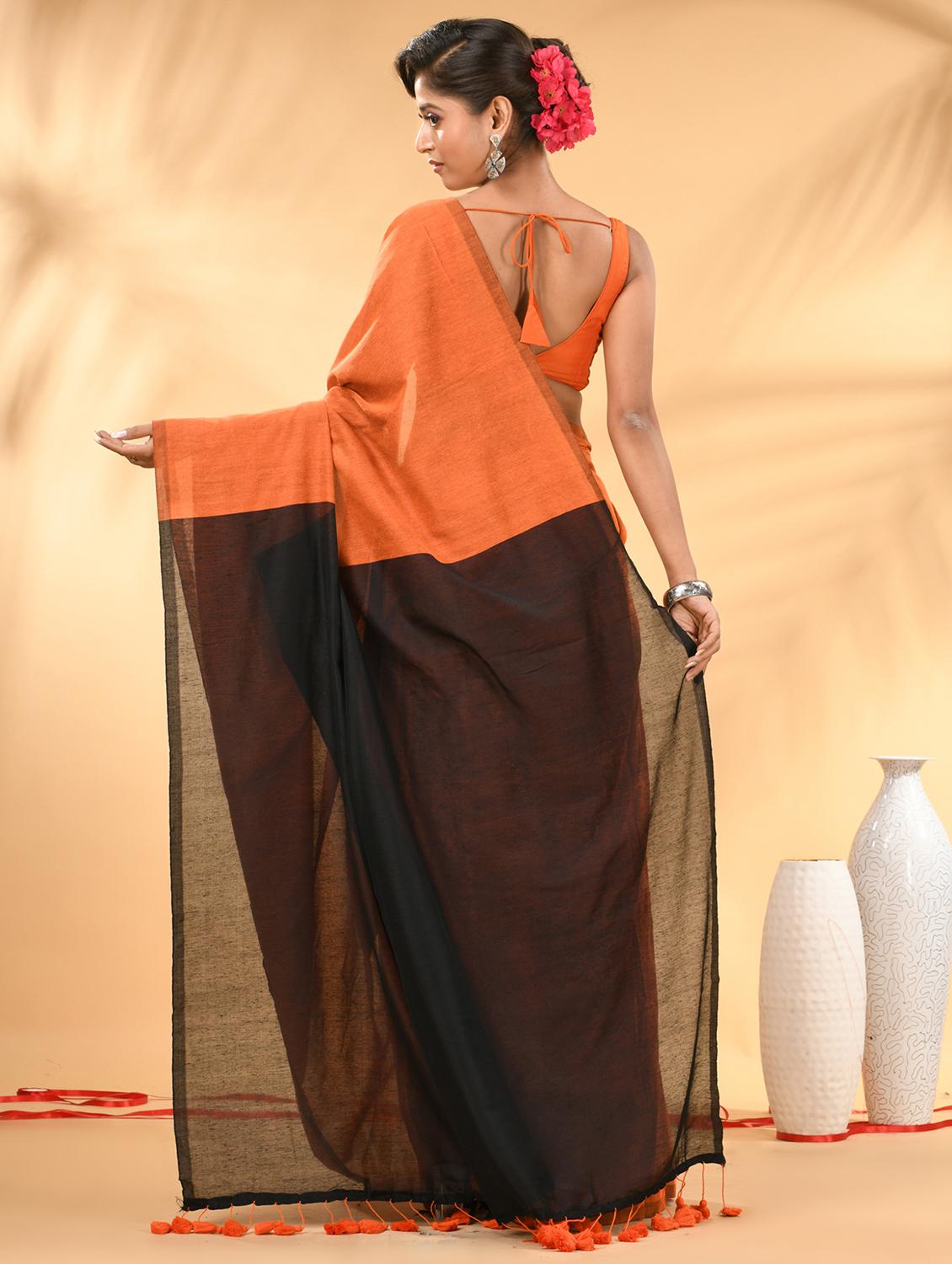 women solid handloom saree with blouse - 21987001 -  Standard Image - 1
