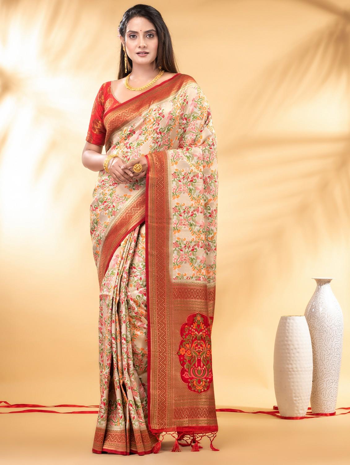 women printed bordered saree with blouse - 21987006 -  Zoom Image - 0