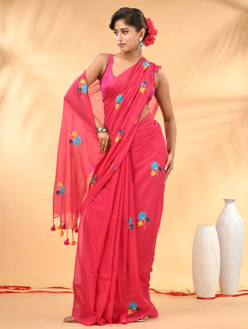 women floral embroidered handloom saree - 21987012 -  Standard Image - 0
