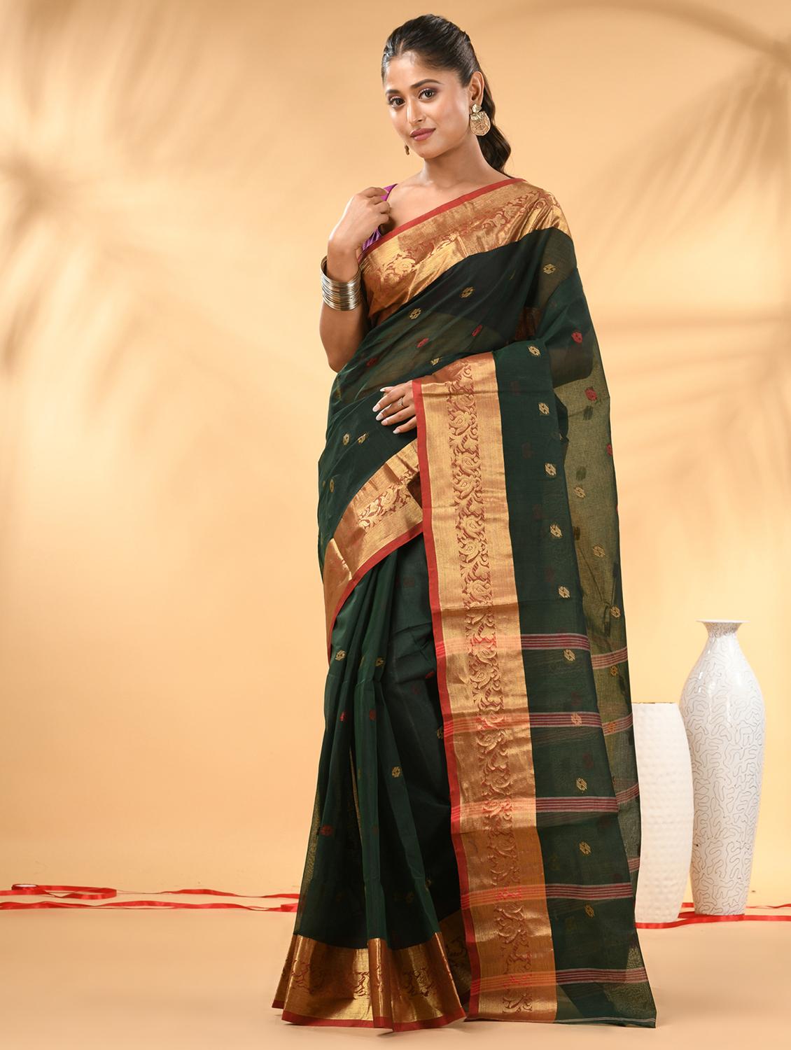 women self design tant saree - 21987030 -  Zoom Image - 0