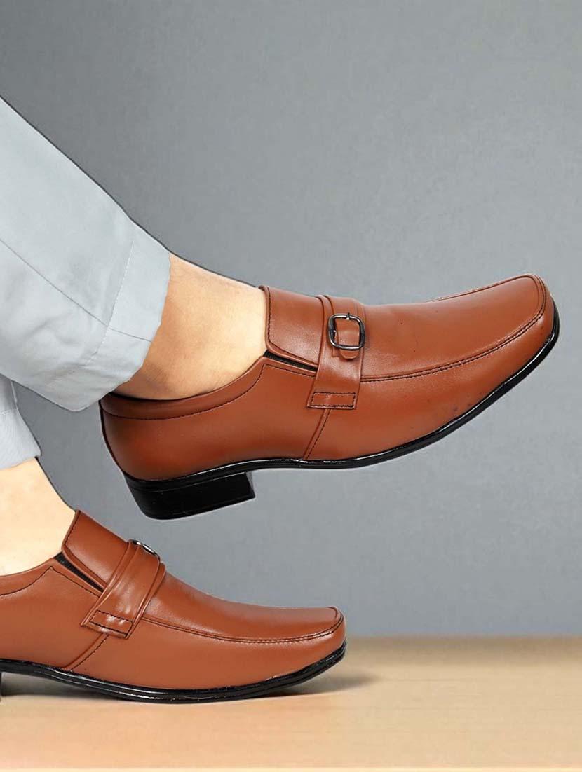 men tan slip on formal shoes - 21987031 - Standard Image - 1