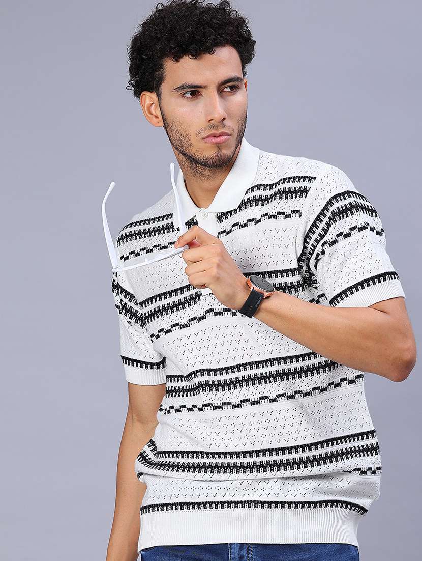 men self design short sleeve regular fit polo t-shirt