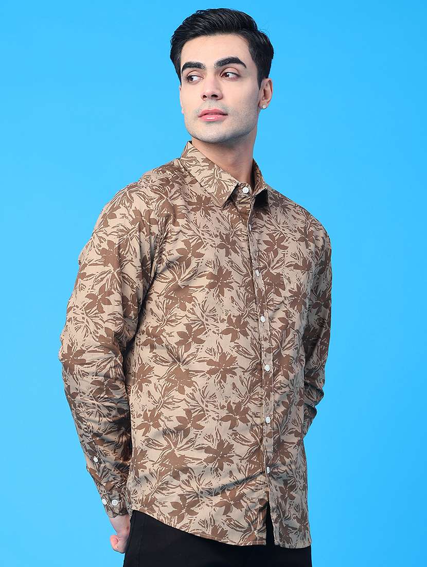 men printed long sleeve regular fit casual shirt - 21987216 -  Standard Image - 1