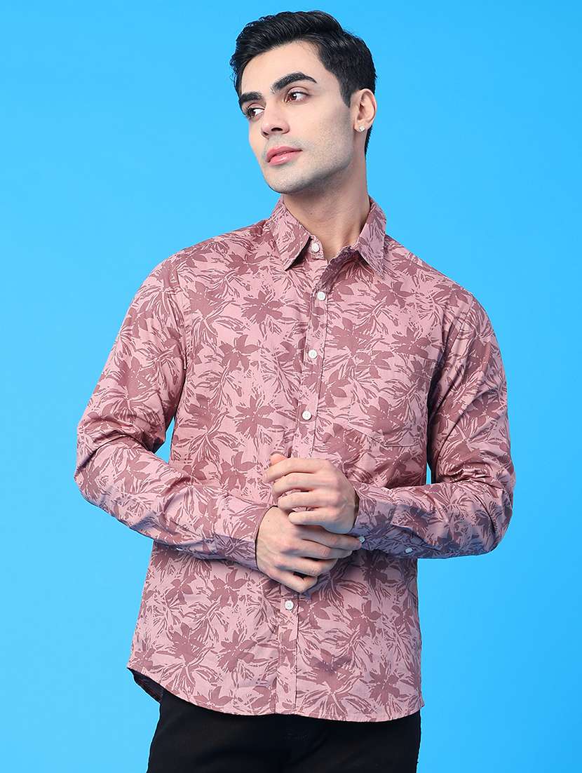 men printed long sleeve regular fit casual shirt - 21987217 -  Standard Image - 1