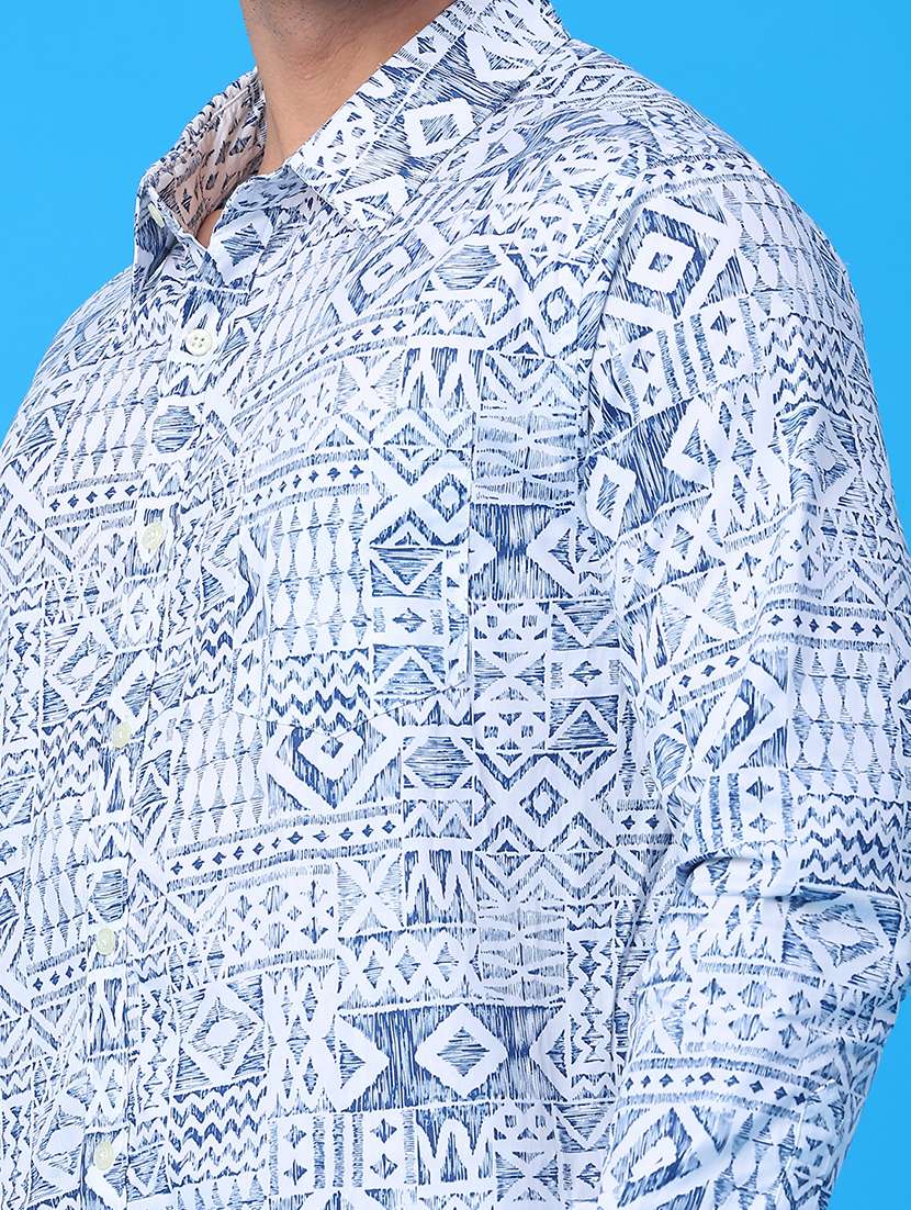 men printed long sleeve regular fit casual shirt - 21987218 -  Standard Image - 4