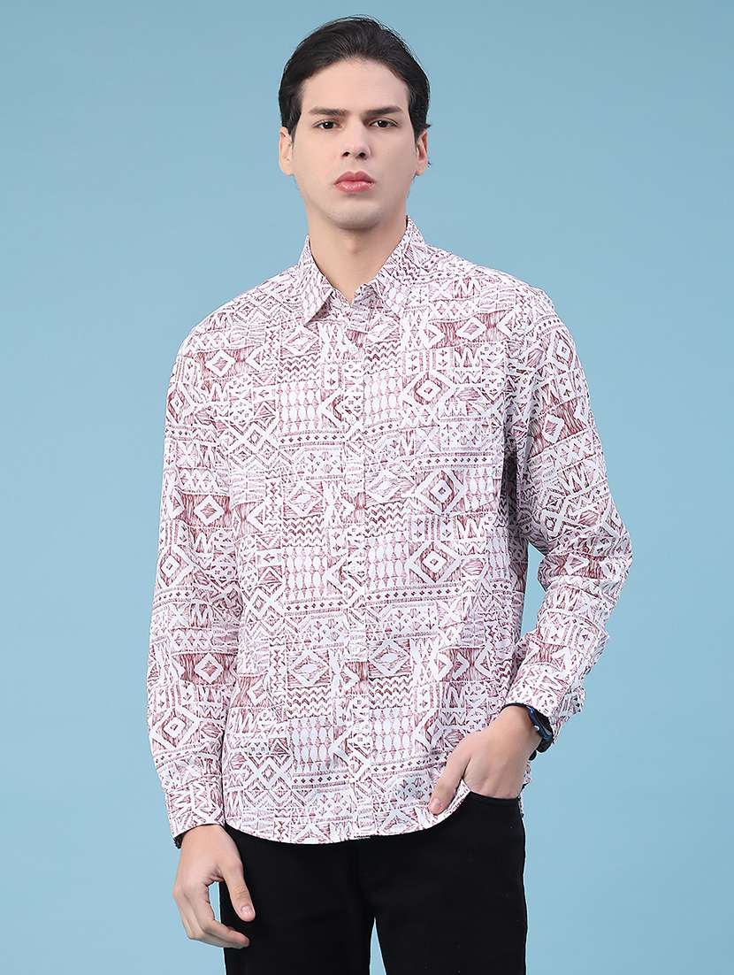 Men Printed Long Sleeve Regular Fit Casual Shirt - 21987219 -  Standard Image - 1