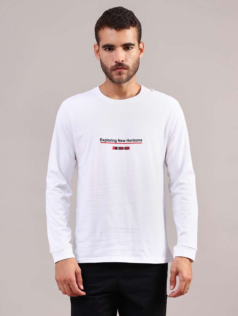 men printed long sleeve regular fit t-shirt - 21987228 -  Standard Image - 1
