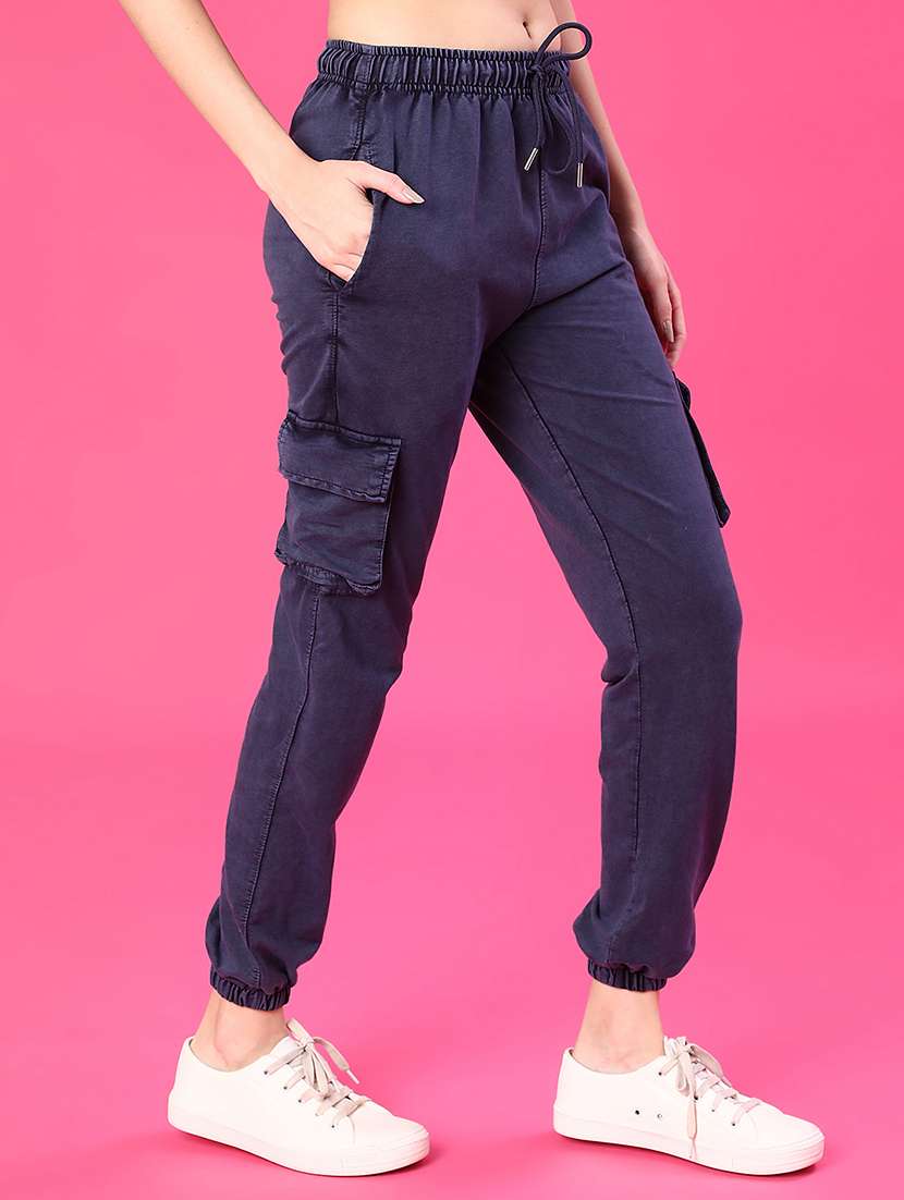 women solid mid rise jogger - 21987248 -  Standard Image - 1