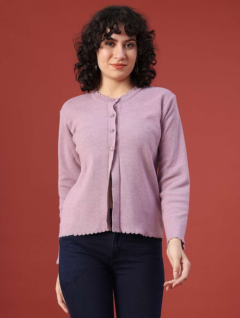 women solid long sleeve cardigan - 21987265 -  Standard Image - 1