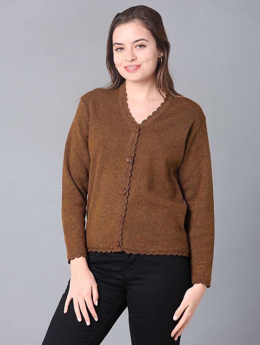 women solid long sleeve cardigan - 21987266 -  Standard Image - 1