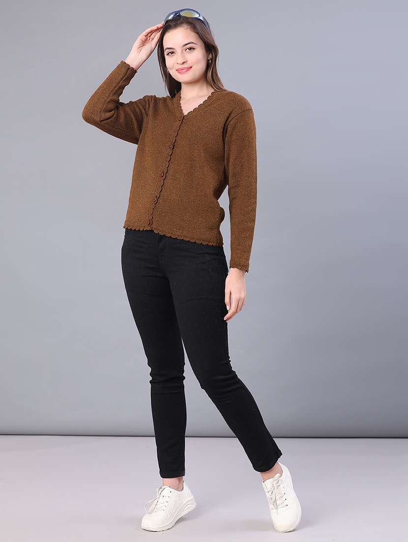 women solid long sleeve cardigan - 21987266 -  Standard Image - 4