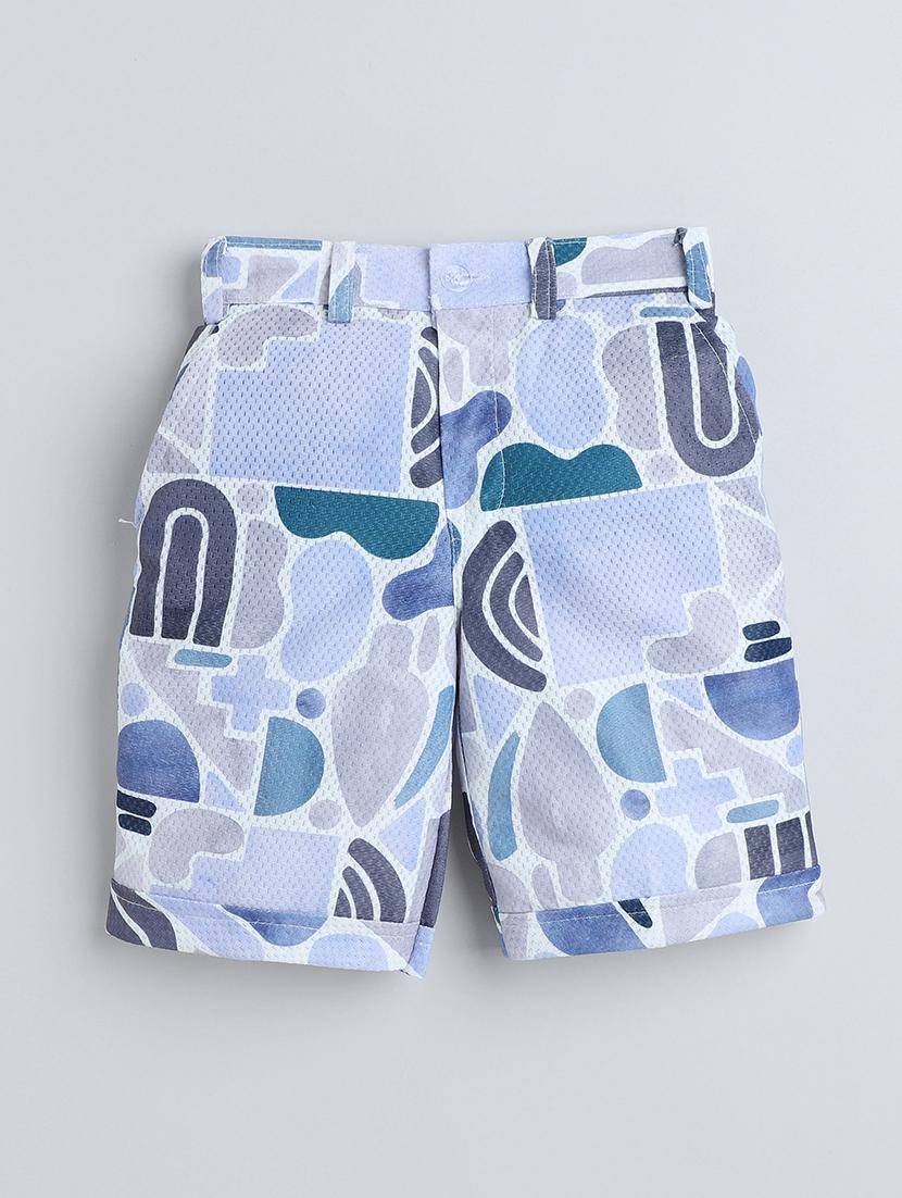 light blue cotton blend shorts set coords - 21987314 - Standard Image - 4