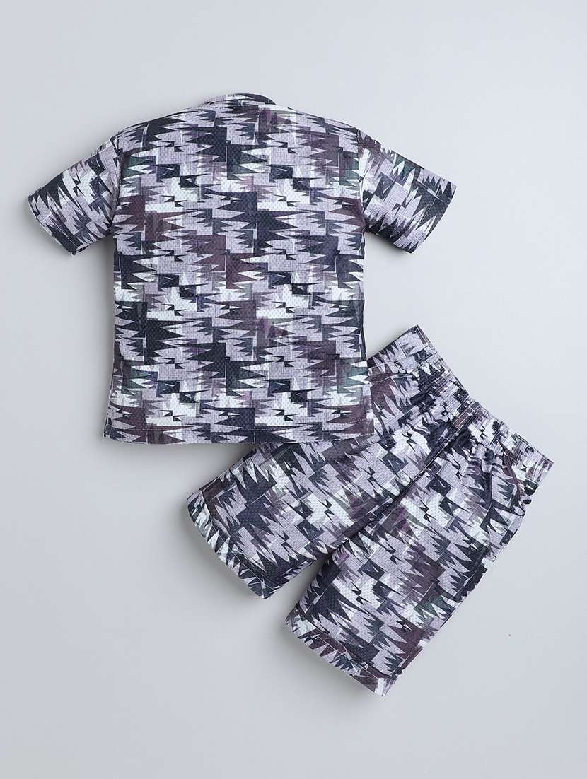 mauve cotton blend shorts set coords - 21987315 - Standard Image - 1