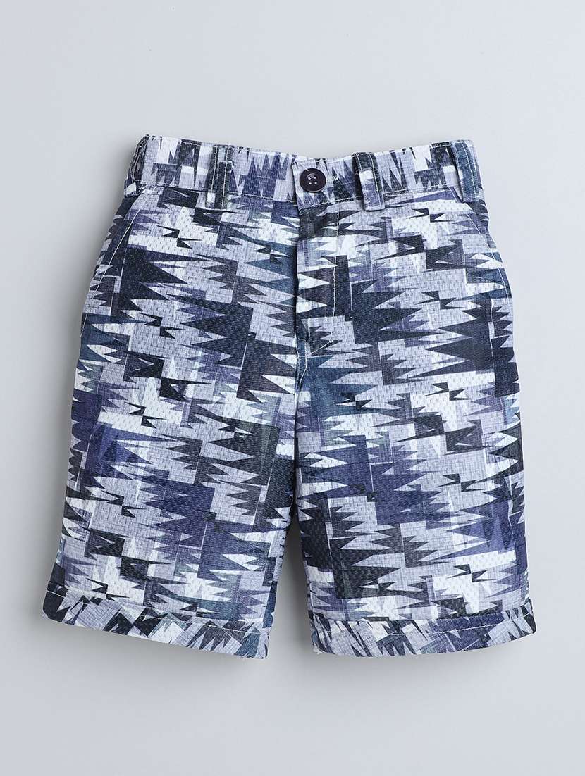 navy blue cotton blend shorts set coords - 21987316 - Standard Image - 4