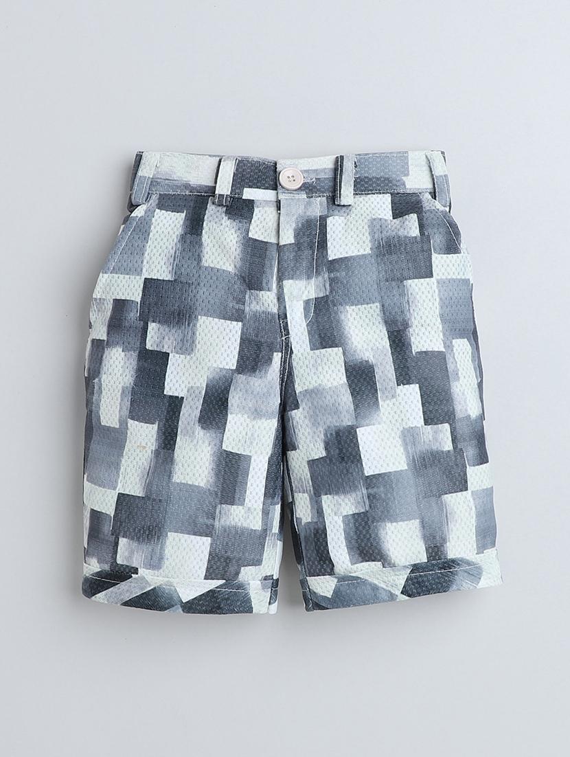grey cotton blend shorts set coords - 21987318 - Standard Image - 4