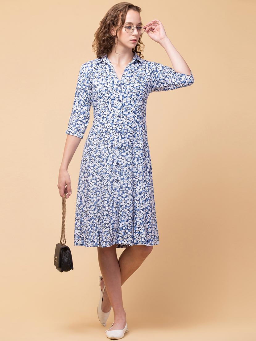 women floral print collared shirt dress - 21987330 - Zoom Image - 0