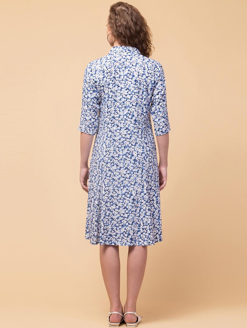 women floral print collared shirt dress - 21987330 - Standard Image - 4