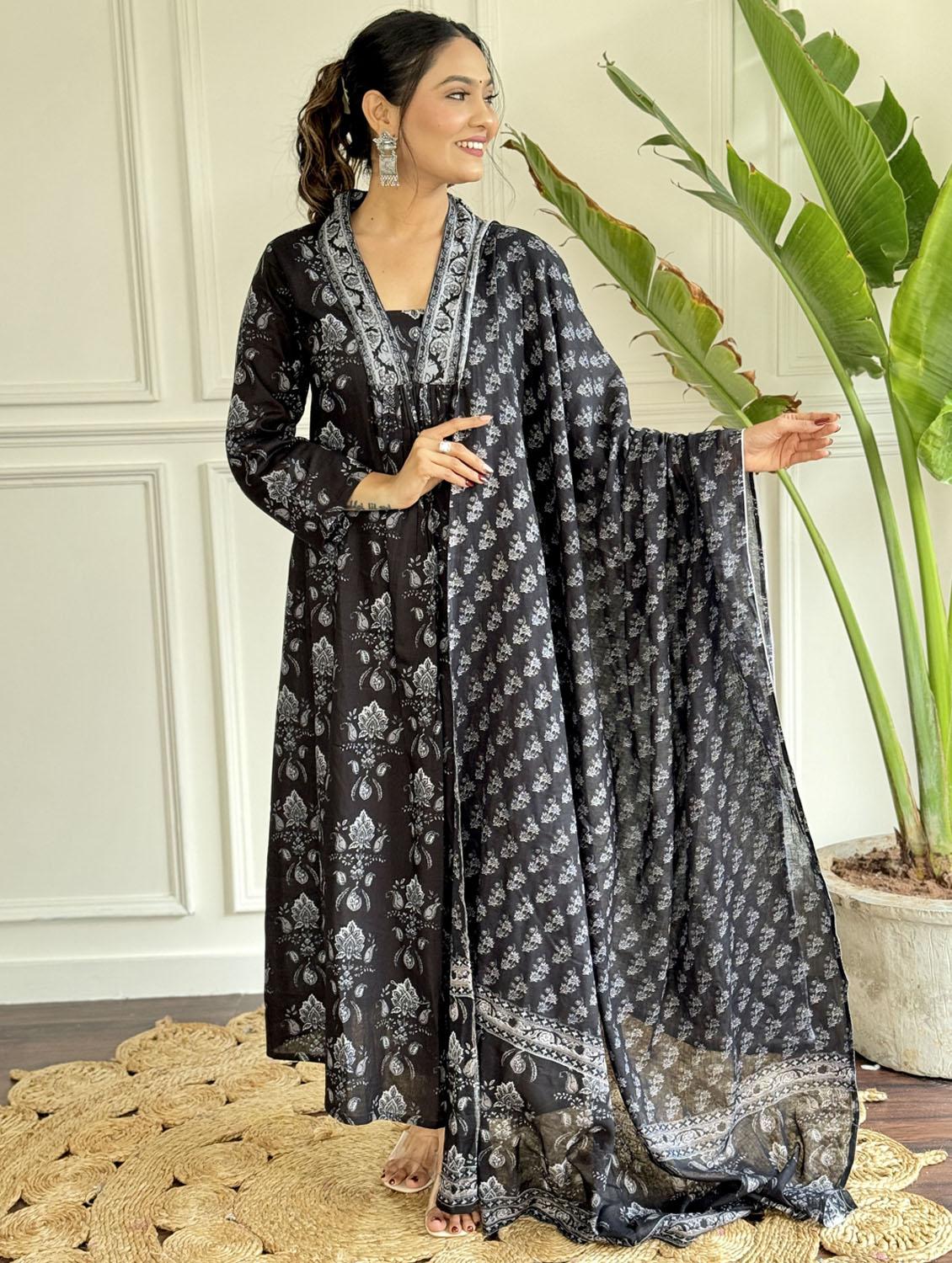 women printed long sleeve kurta pant with dupatta set - 21987359 - Standard Image - 4