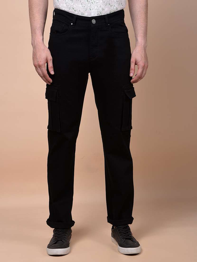 men plain mid rise full length straight fit jeans - 21987393 -  Zoom Image - 0