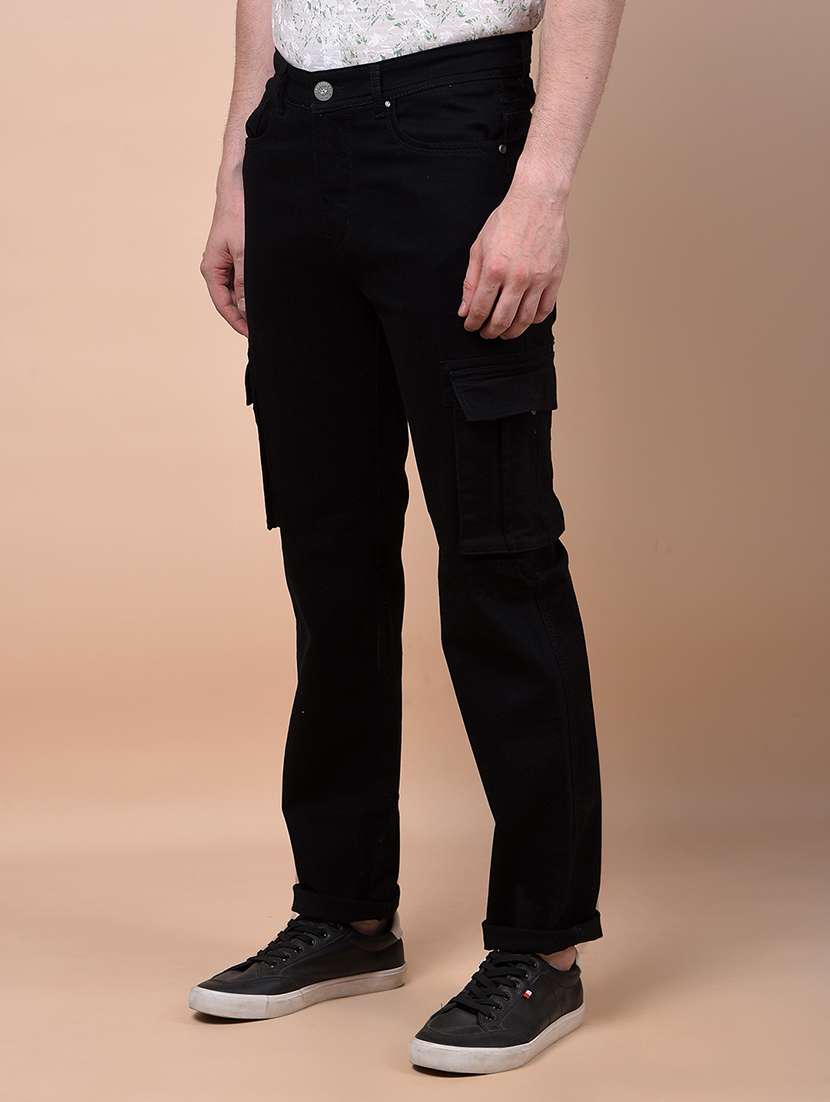 men plain mid rise full length straight fit jeans - 21987393 -  Standard Image - 1