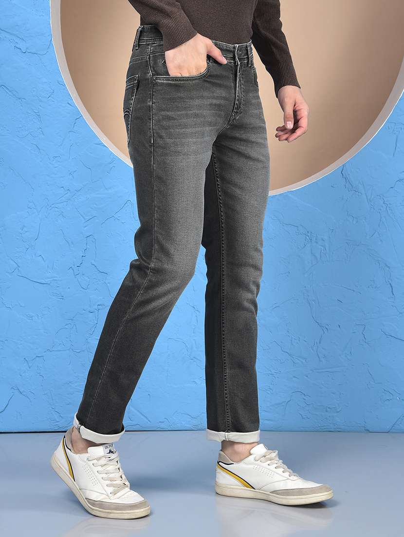 men washed mid rise full length slim fit jeans - 21987396 -  Standard Image - 1