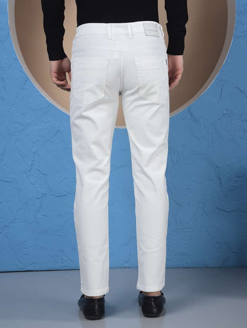 men plain mid rise full length straight fit jeans - 21987401 -  Standard Image - 4