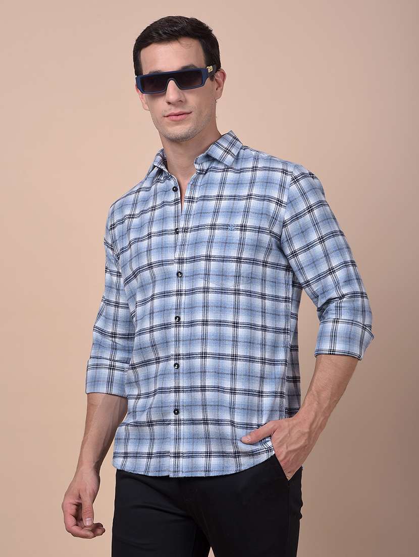 blue cotton casual shirt - 21987412 - Zoom Image - 0