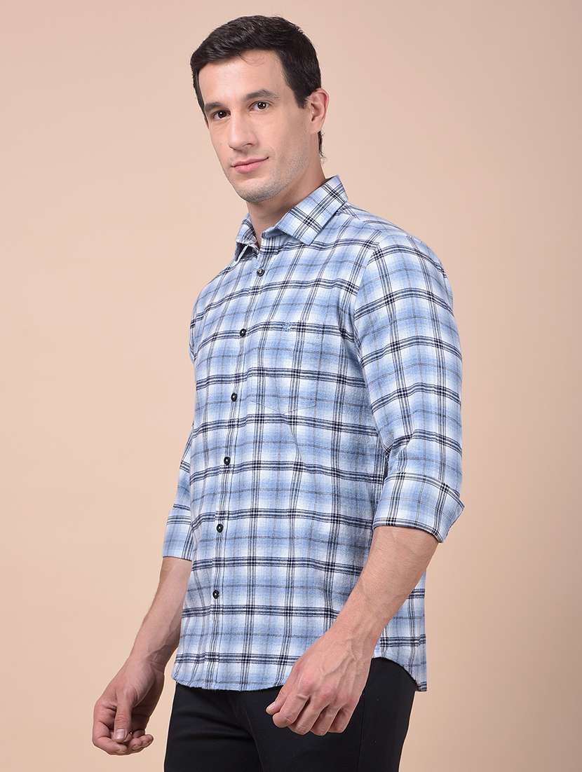 blue cotton casual shirt - 21987412 - Standard Image - 1