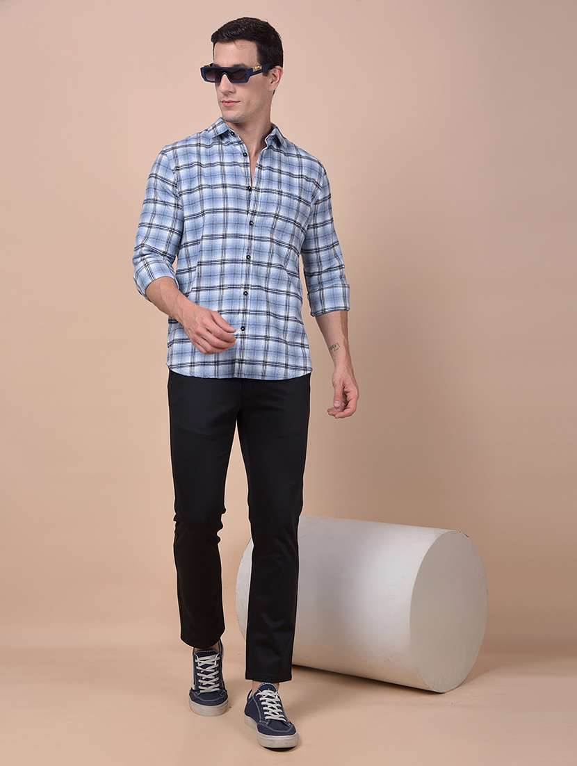 blue cotton casual shirt - 21987412 - Standard Image - 4